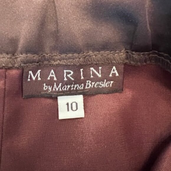 Marina Women's Maxi Lined Skirt With Slit Back 10 - Picture 12 of 16